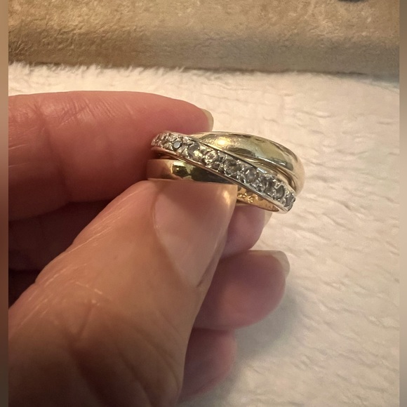 Ross Simon’s 14K Over Sterling Interlocking CZ Triple Band Ring - Picture 1 of 10